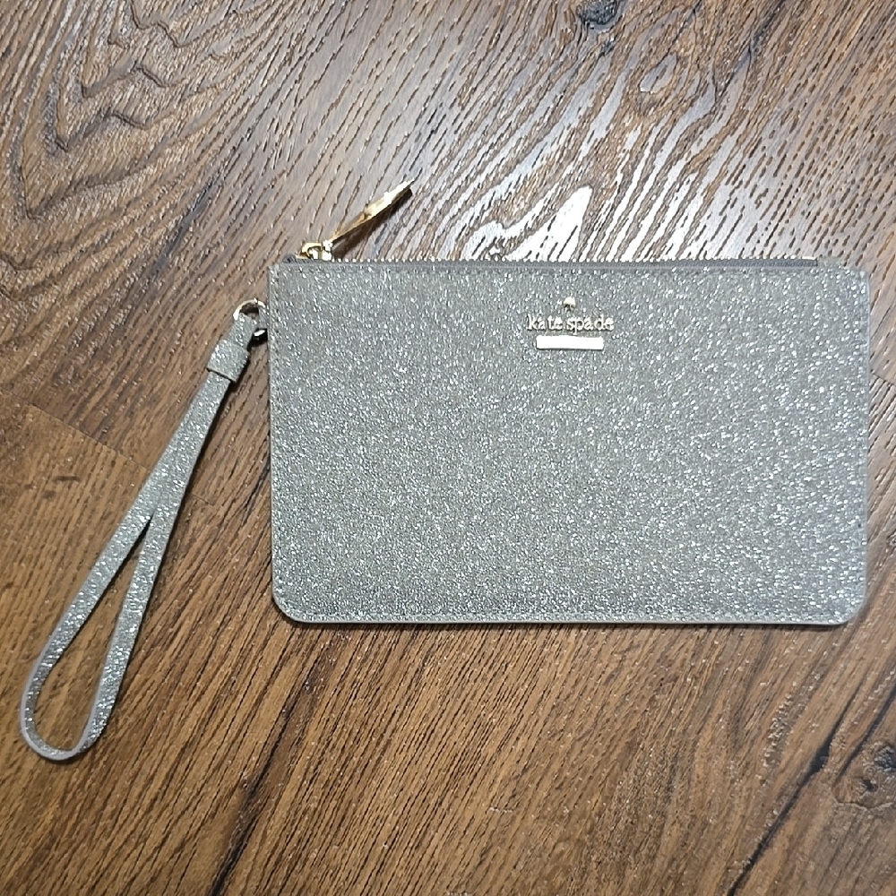 Kate Spade Metallic Silver Wristlet